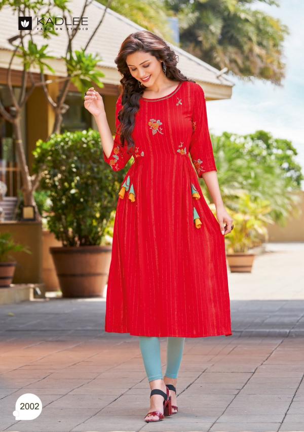 Kadlee Inayat Fancy Wear Rayon Designer Embroidery Kurti Collection